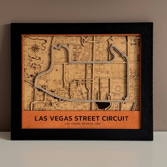 Las Vegas Street Circuit 3D Wood Map
