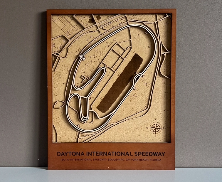 Daytona Motor Speedway 3D Wood Track Map