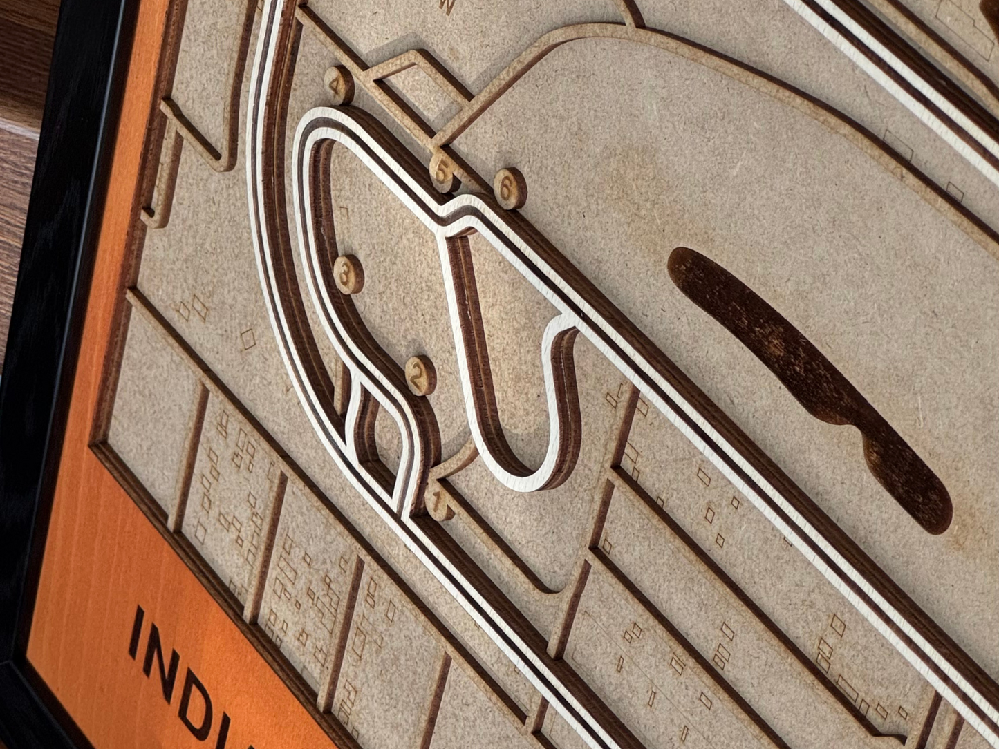 Indianapolis Motor Speedway 3D Wood Track Map
