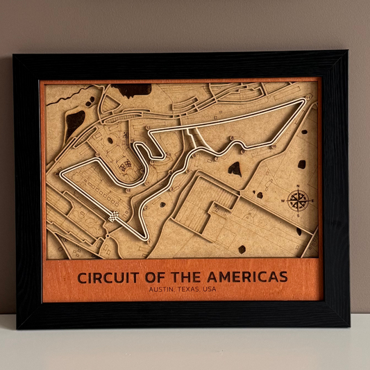 Circuit of the Americas 3D Wood Map