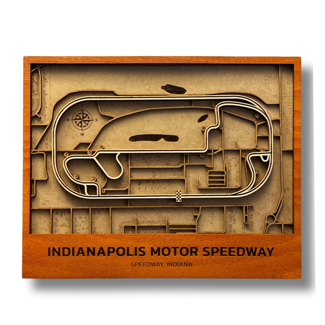Indianapolis Motor Speedway 3D Wood Track Map