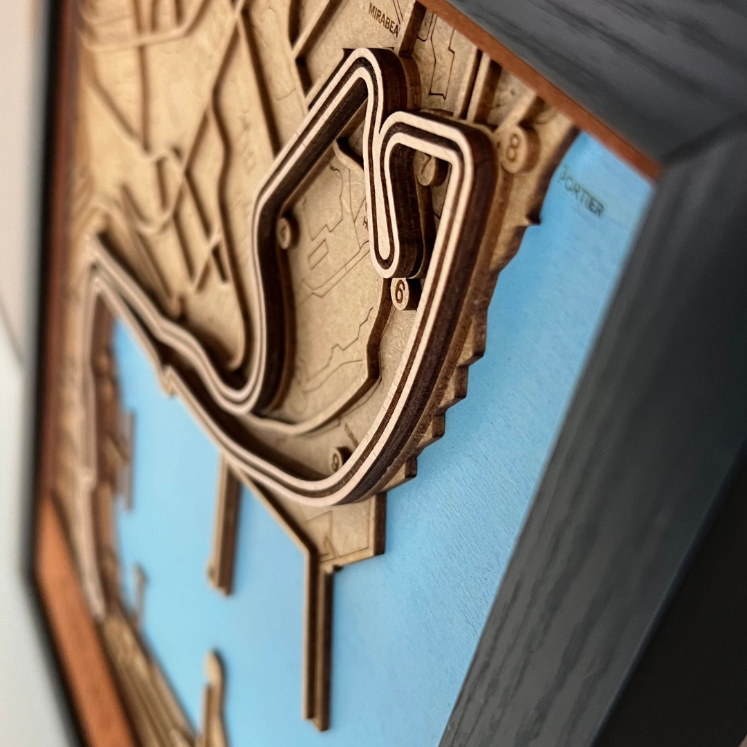 Monaco Grand Prix 3D wood Map