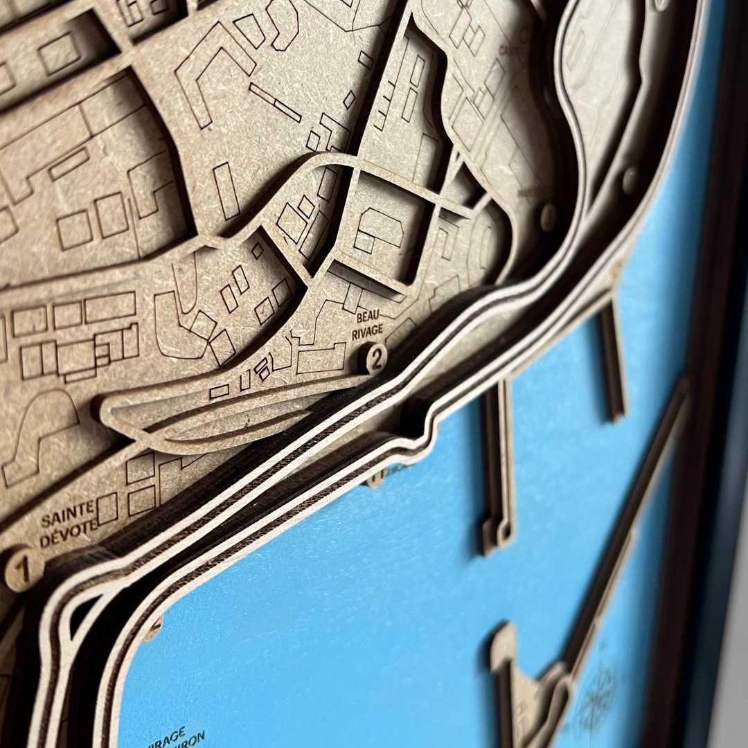 Monaco Grand Prix 3D wood Map