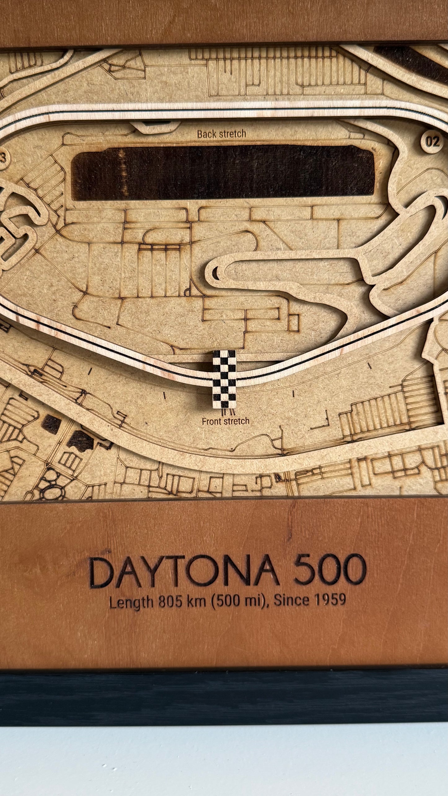 Daytona 500 Motor Speedway 3D Wood Track Map