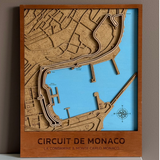 Monaco Grand Prix 3D wood Map