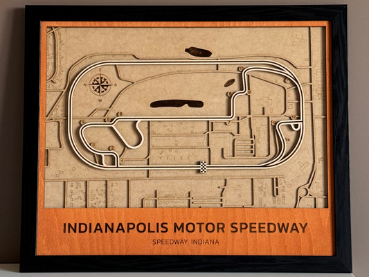 Indianapolis Motor Speedway 3D Wood Track Map