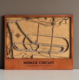 Monza Circuit Motor Speedway 3D Wood Track Map