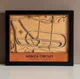 Monza Circuit Motor Speedway 3D Wood Track Map
