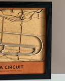 Monza Circuit Motor Speedway 3D Wood Track Map