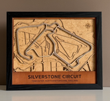 Silverstone Circuit Motor Speedway 3D Wood Track Map