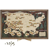 3D Wood National Parks Travel Map (Hiking design)