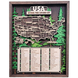 Wood National Parks Explorer Map With Trees