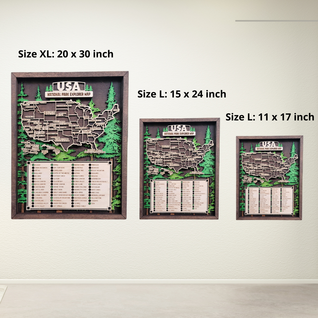 Wood National Parks Explorer Map With Trees