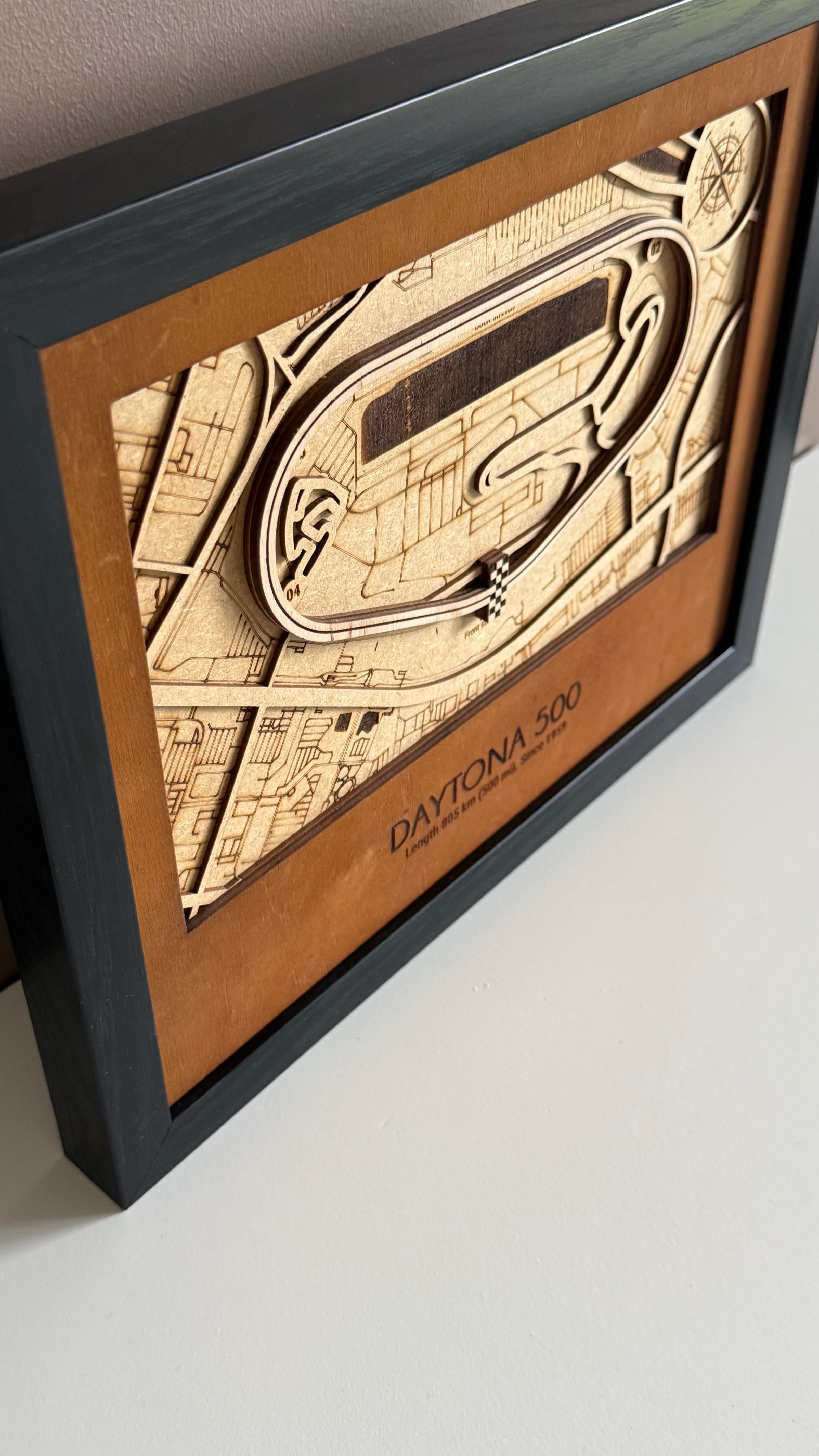 Daytona 500 Motor Speedway 3D Wood Track Map