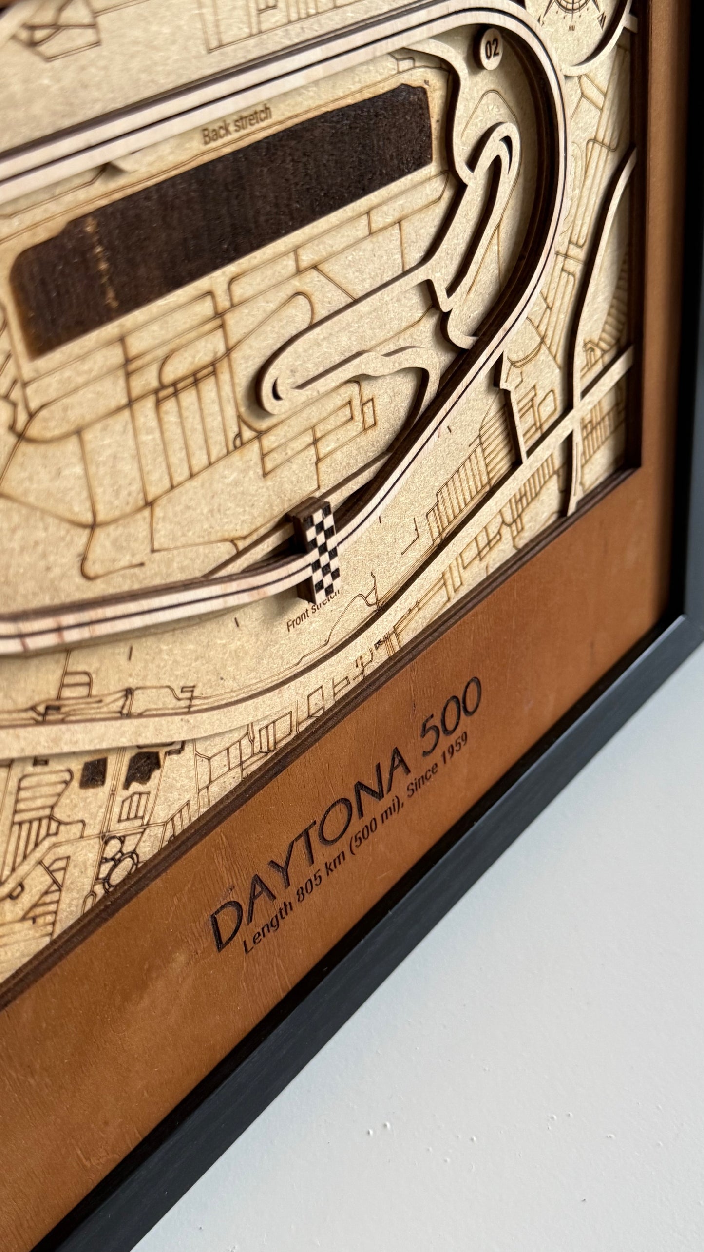 Daytona 500 Motor Speedway 3D Wood Track Map