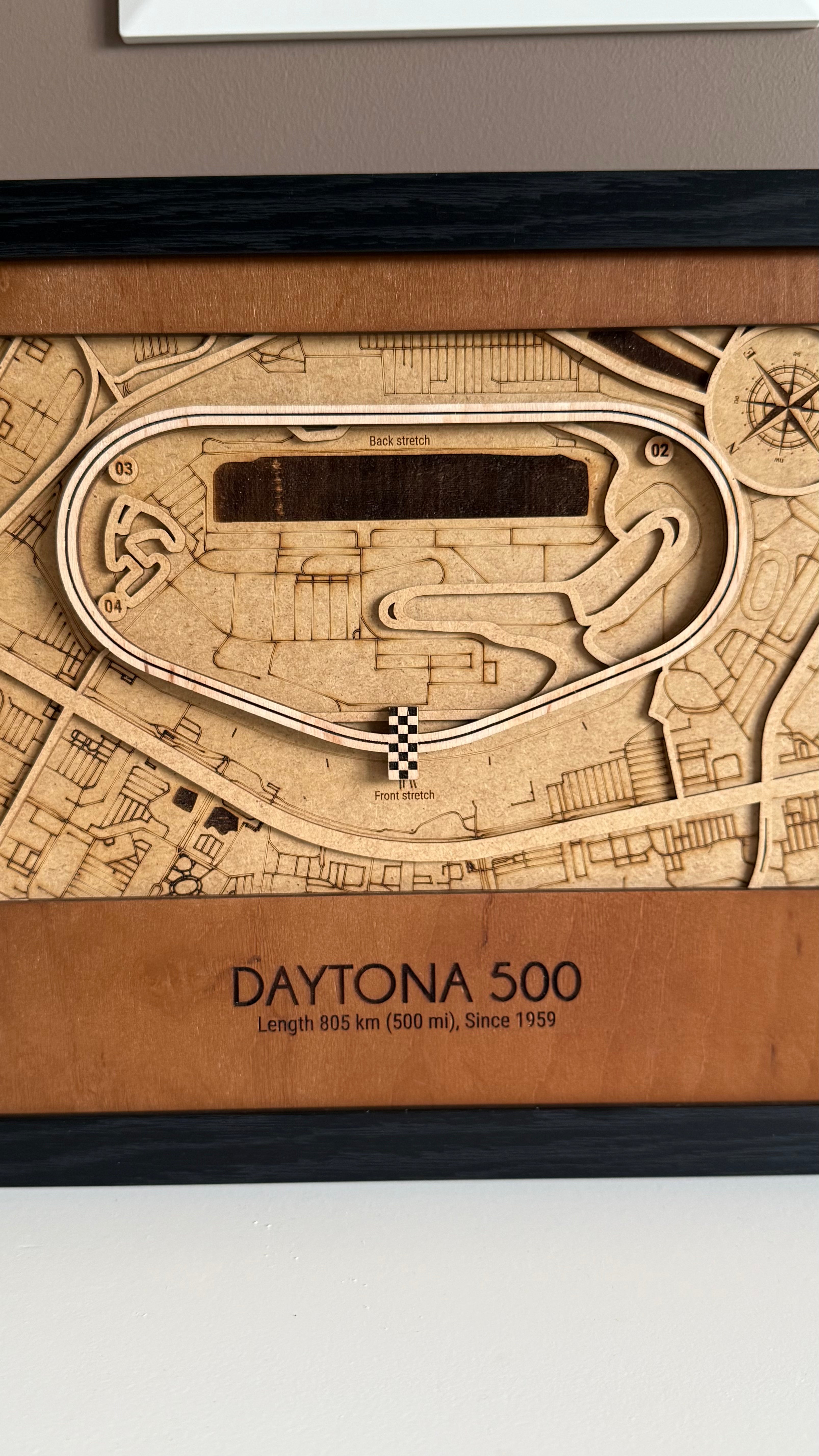 Daytona 500 Motor Speedway 3D Wood Track Map