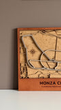 Monza Circuit Motor Speedway 3D Wood Track Map