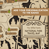 3D Wood National Parks Travel Map (Hiking design)