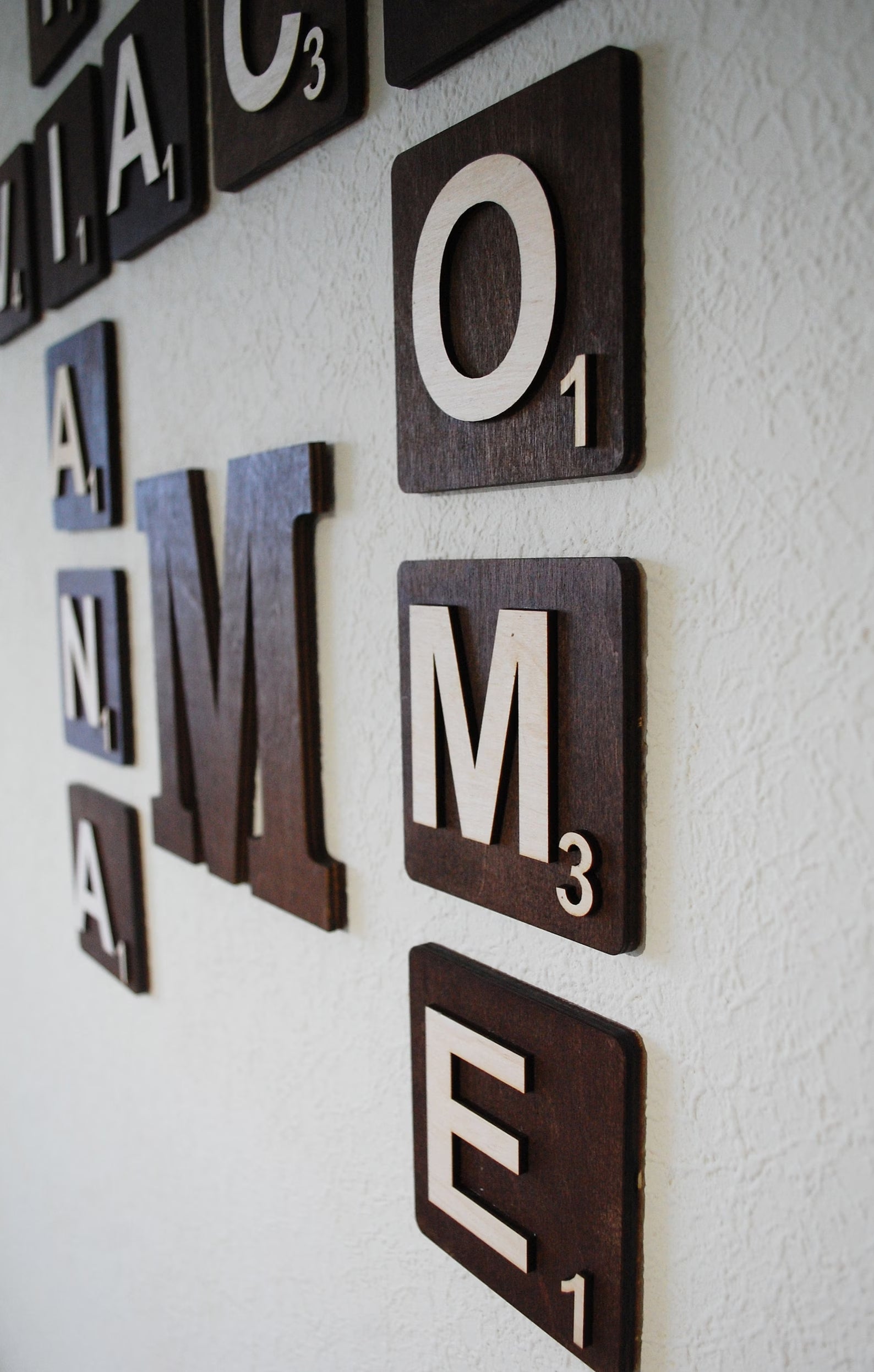 Large scrabble tiles wall art, Family scramble letters sign, Wood family name personalized wall art 5x5 inches ( 12.5x12.5 cm)